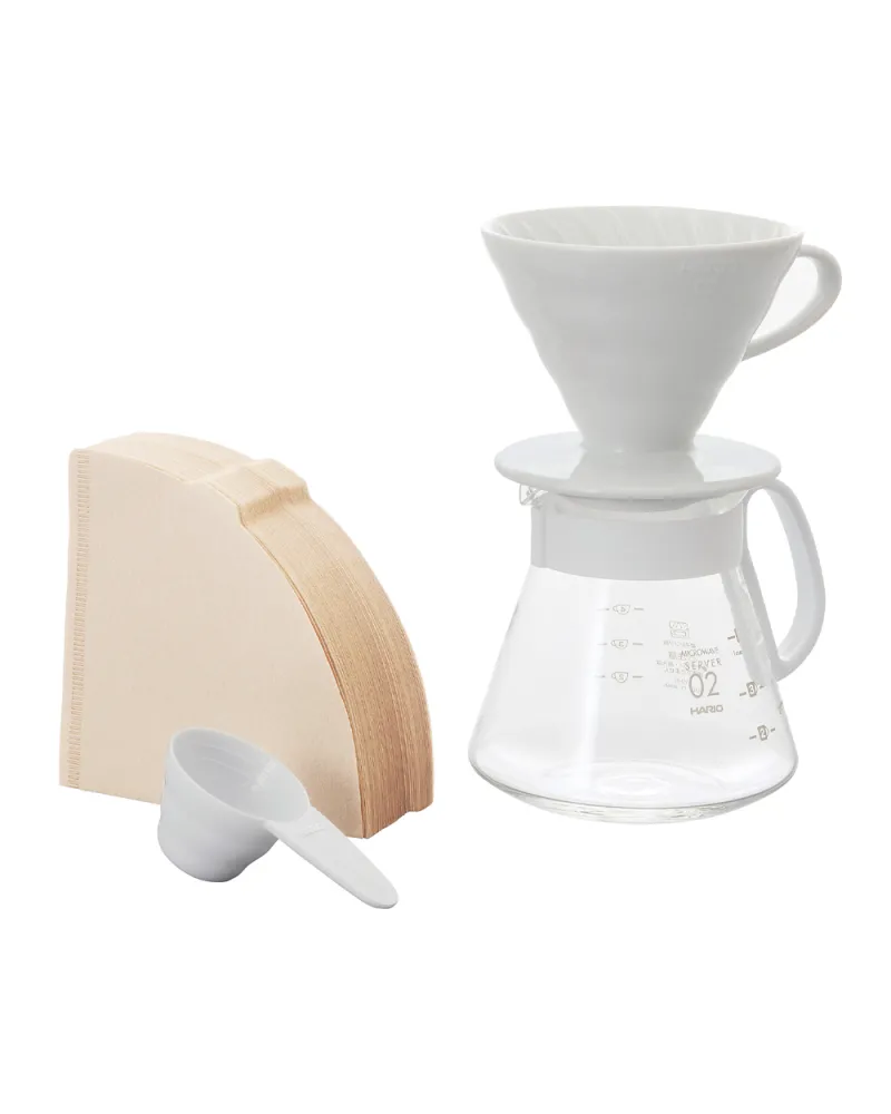 Hario V60 Ceramic Dripper Kit 02 White