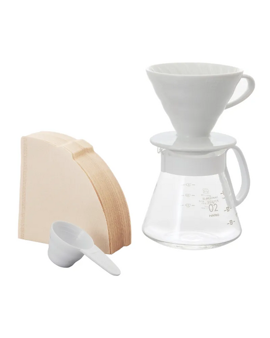 Hario V60 Ceramic Dripper Kit 02 White